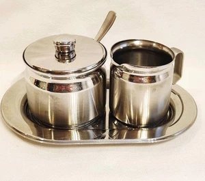 Tramontina Acero Inoxidable 18/10 Crema Cuchara de Azúcar Bandeja Set de Servicio Raspado en Tapa - Imagen 1 de 22