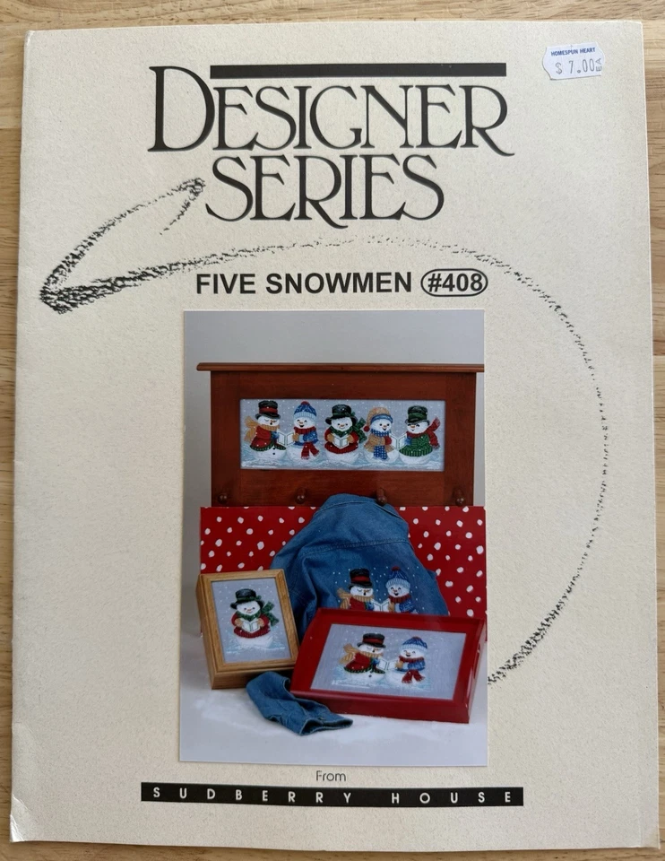 Sudberry House Five Snowmen Counted Cross Stitch Pattern Leaflet - Image 1 of 4
