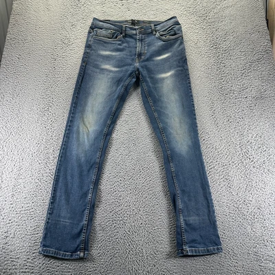 Kenneth Cole Jeans Mens 32x32 Blue Cotton Denim Skinny Slim Fit Faded Stretch - Image 1 of 4