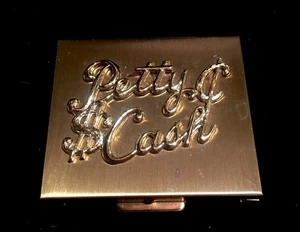 Vintage Petty Cash Metall Etui Gold Münzhalter Geldbörse Kompakt Organizer - Bild 1 von 7