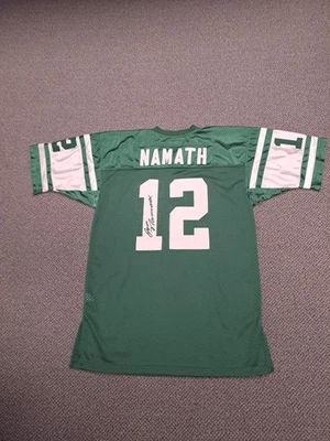 Camiseta Joe Namath bordada firma New York Jets 1968 retroceso #12 Foto 1 de 4
