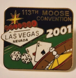 Las Vegas NV 113th Moose Lodge Convention Lapel Pin Badge Vintage 2001 Enamel - Picture 1 of 7