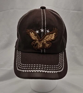 Eagle Baseball Cap Men's Embroidered Dark Brown Hat Adjustable - Picture 1 of 7
