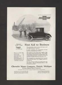 Chevrolet Motor Co Superior 1924 cupé utilitario Roadstar anuncio impreso vintage C24 - Imagen 1 de 1