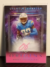 QUENTIN JOHNSTON RC On-Card AUTO /8 2023 Panini Origins PINK - Chargers 