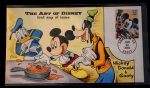 COLLINS CACHET, DISNEY FDC "Mickey, Donald, & Goofy" Cancel Anaheim 06-23-2004 - Picture 1 of 2