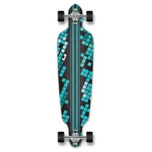 Longboard numérique Yocaher Punked Drop Through noir complet - Photo 1/3