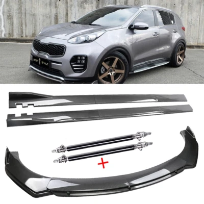 Front Lip Chin Bumper Spoiler Carbon Fiber For Kia Sportage Body Kit Side Skirt - Image 1 of 4