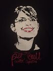 Sara Palin Pit Bull With Lipstick Republican Black T-Shirt L Gildan 100% Cotton