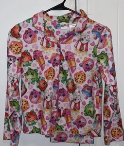 Shopkins Pajamas Size 10/12 Girls 2 Piece Set Pants Shirt Flannel - Picture 1 of 7