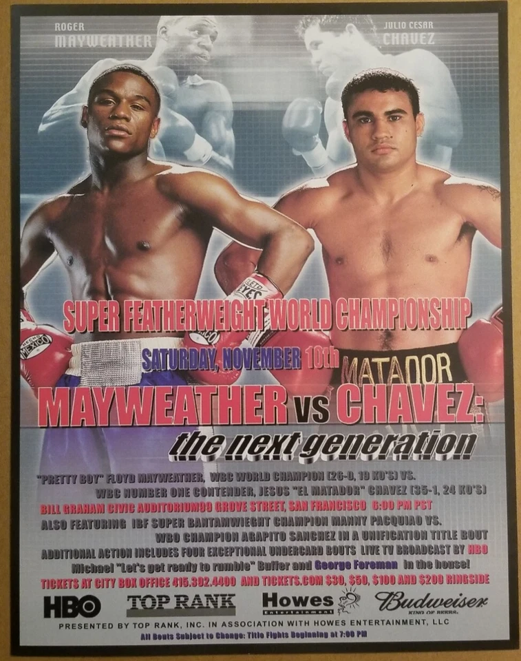 Floyd Mayweather Jr vs Julio Cesar Chavez mini fight poster - Image 1 of 1