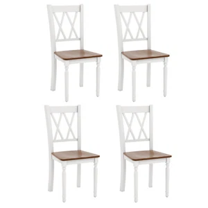 Set of 4 Wood Farmhouse Dining Room Side Chairs Dining Chairs for Home Kitchen - Picture 1 of 9