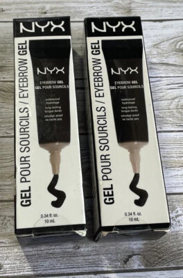 Lot of 2-NYX Professional Makeup .34 fl. oz. Eyebrow Gel - Black EBG05 - Image 1 of 3