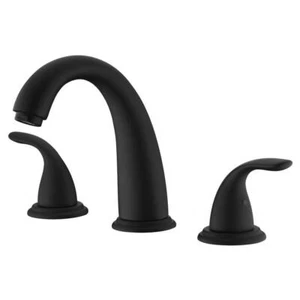 SUMERAIN Roman Tub Faucet Brass Deck-Mount Double-Handle Mid-Arc in Matte Black - Picture 1 of 6