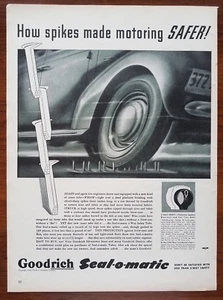 Vintage Print Ad Goodrich Seal-o-Matic Tires Art Retro Garage Decor Large 1940 - Picture 1 of 2