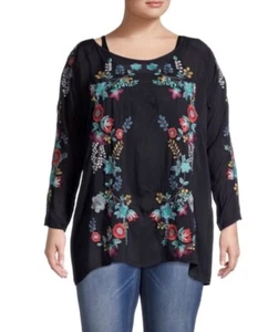 NEW JOHNNY WAS KIKIMU HEAVILY EMBROIDERED BLOUSE TUNIC BOHO Sz 2X  $269 - Picture 1 of 11