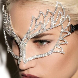 Crystal Eye Mask Handmade Party Mask Luxury Masquerade Jewelry Festival - Picture 1 of 6