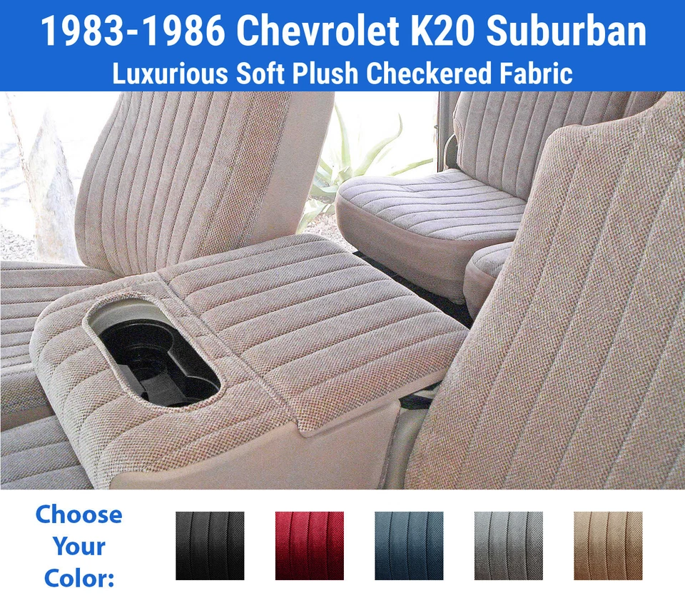 Fundas de asiento de felpa para Chevrolet K20 Suburban 1983-1986 Foto 1 de 4