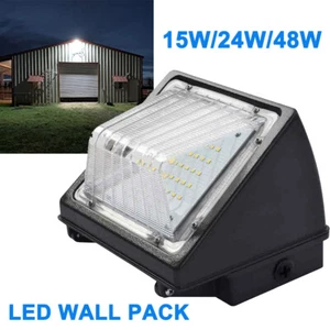 LED Wall Pack Light Fixture 24W 48W Commercial Outdoor Security Industrial Light - Picture 1 of 11