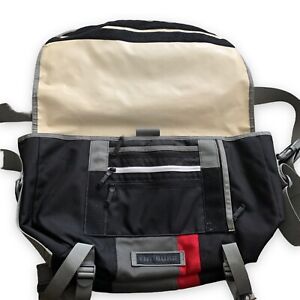 Timbuk2 Classic D-Lux Messenger Bag w/ Racing Stripe Laptop Gray Red Medium