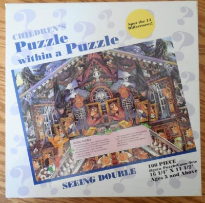 NUEVO Rompecabezas para niños Great American SEEING DOUBLE "Ghostly Mansion" 100 piezas Foto 1 de 4