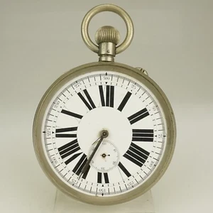 RARO! 7 cm GRANDE Cronógrafo GOLIATH Reloj de Bolsillo Militar Para Hombre Sin Fusible Sin Dúplex - Imagen 1 de 8