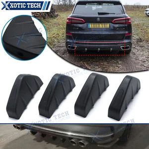 Shark Fin Wing Lower Rear Bumper Lip Diffuser Splitter Spoiler Kit Black 4pcs US - Picture 1 of 12