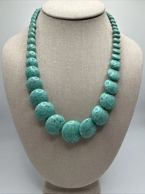 Jay King Natural Turquoise Disc Shaped Sterling Silver Necklace 8-25mm 19-22” - Image 1 of 4