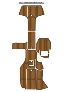 2013 Cobalt 302 Cockpit Pad Boat EVA Foam Faux Teak Deck Floor Mat Flooring - Picture 1 of 24