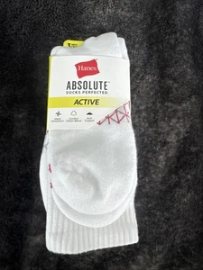 Men’s Size 6-12 Absolute Active Socks By Hanes 3 Pair Arch Support, Seamless Toe - Picture 1 of 6