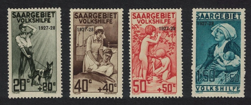 Saar Dog Army Medical Service Hospital Welfare Fund Optd '1927-28' 4v 1927 - image 1 of 1