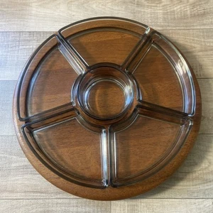 Mid Century Teak Digsmed Danish Lazy Susan drehbare Servierplatte Vintage MCM - Bild 1 von 9