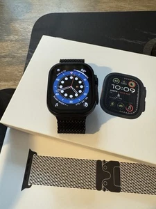 Apple Watch Ultra 2 (GPS + LTE) 49 MM boîtier titane noir boucle milanaise noire - Photo 1 sur 3