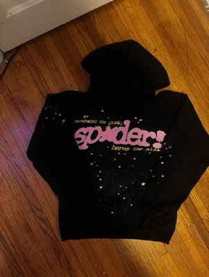 Sp5der P*NK V2 Black Hoodie - Image 1 of 4