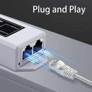 1 In 2 Out Gigabit POE Extender 1000Mbps Long Distance Transfer Plug And Play Sp - Afbeelding 1 van 24
