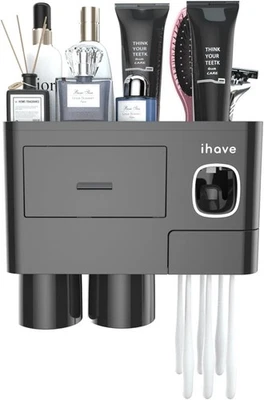 Soportes de cepillo de dientes para baños, 2 tazas soporte de cepillo de dientes montado en la pared con también Foto 1 de 4