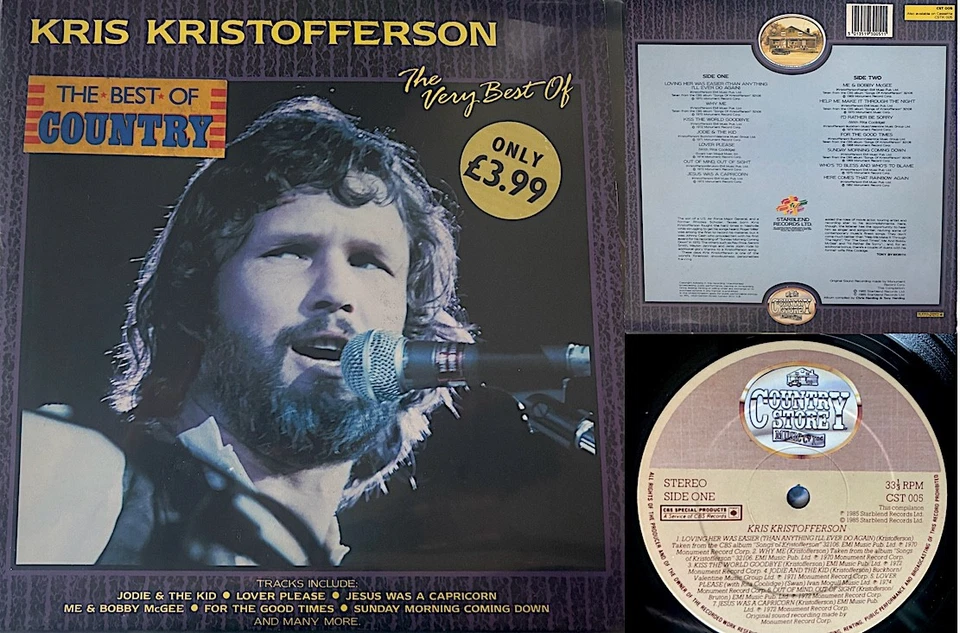 KRIS KRISTOFFERSON rare LP: The Very Best - 1985 Country Store / UK label - NM - Image 1 of 1
