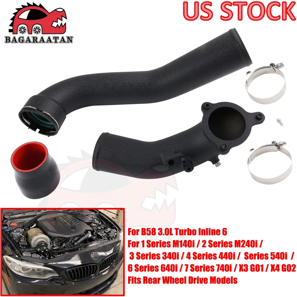Tubo de carga turbo 3" para BMW B58 2016-19 3,0 L 340i 540i G30 G31 G11 F20 F22 F30 Foto 1 de 4