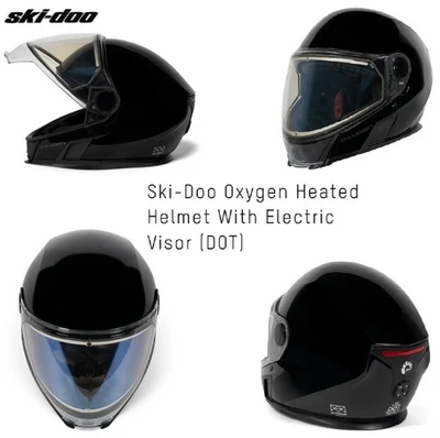 Ski-Doo Oxygen Heated Snow Helmet W/ Electric Shield,Gloss Black-MD-9290190690 - Image 1 of 4
