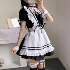 Cute Women Japanese Anime Cosplay Costume Girls Lolita Maid Apron Dress Set new