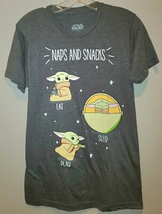 Star Wars The Mandalorian The Child Naps and Snacks T-Shirt Small - Picture 1 of 4