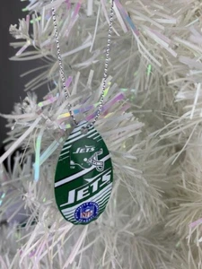 NFL New York Jets Logo Vintage Teardrop Spinner Christmas Tree Ornament - Picture 1 of 3