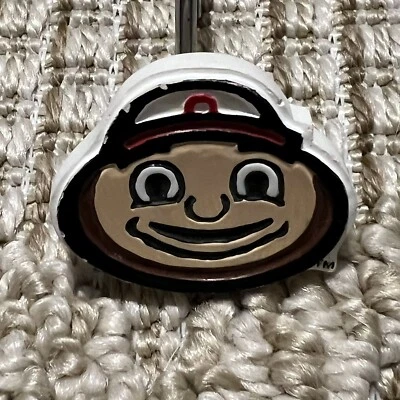 Conjunto de 12 ganchos de anéis de cortina de chuveiro OSU Brutus Buckeye banheiro - Imagem 1 de 4