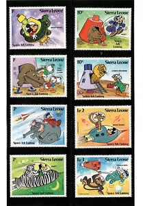 Sierra Leona 1983 - Disney - Espacio - Juego de 8 Estampillas - Scott #601-8 - Estampillada sin montar o nunca montada - Imagen 1 de 1