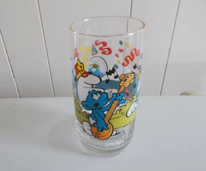 Harmony Smurf Cartoon Character 1983 Wallace Berry Peyo Drinking Glass - Picture 1 of 1