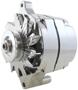 One-Wire Alternator 140 Amps Chrome 12V Ford 1G Hybrid with GM Style Case New! - Picture 1 of 8