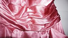 David's Bridal Short Pink Pleated Satin Strapless Dress F14212, Size 16