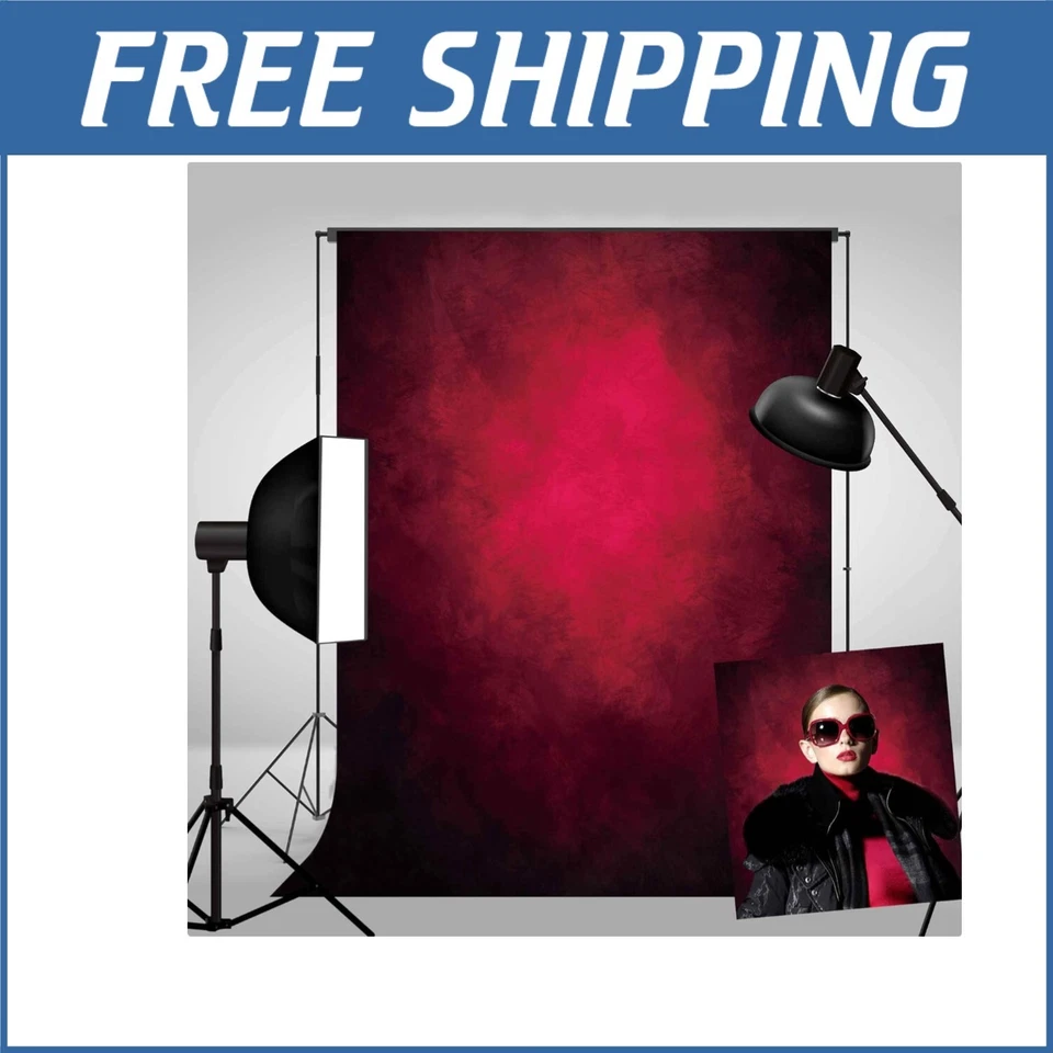 Wrinkle-Resistant Red Backdrop 8X10ft - Perfect for Professional Photography - Image 1 of 4