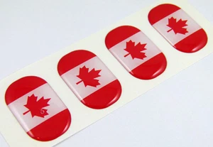Canada midi domed decals flag 4 emblems 1.5"x1" Car bike laptop phone stickers - Foto 1 di 2