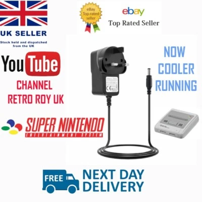 Super Nintendo SNES Power Supply UK Plug Cooler Running  - Image 1 of 3